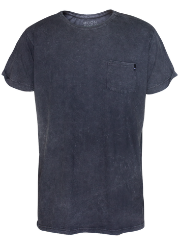 MEN T-SHIRT BLACK WASH POCKET KOA