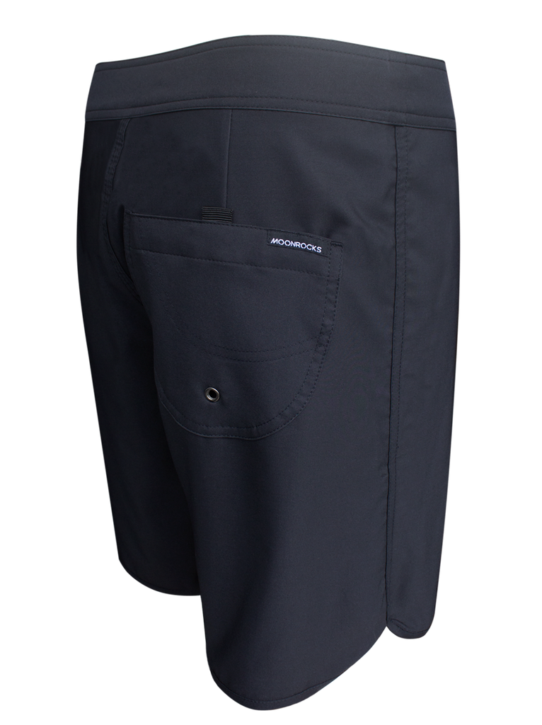 Men Boardshort Retro Full Plain Black