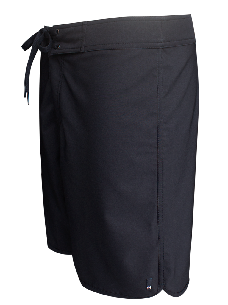 Men Boardshort Retro Full Plain Black