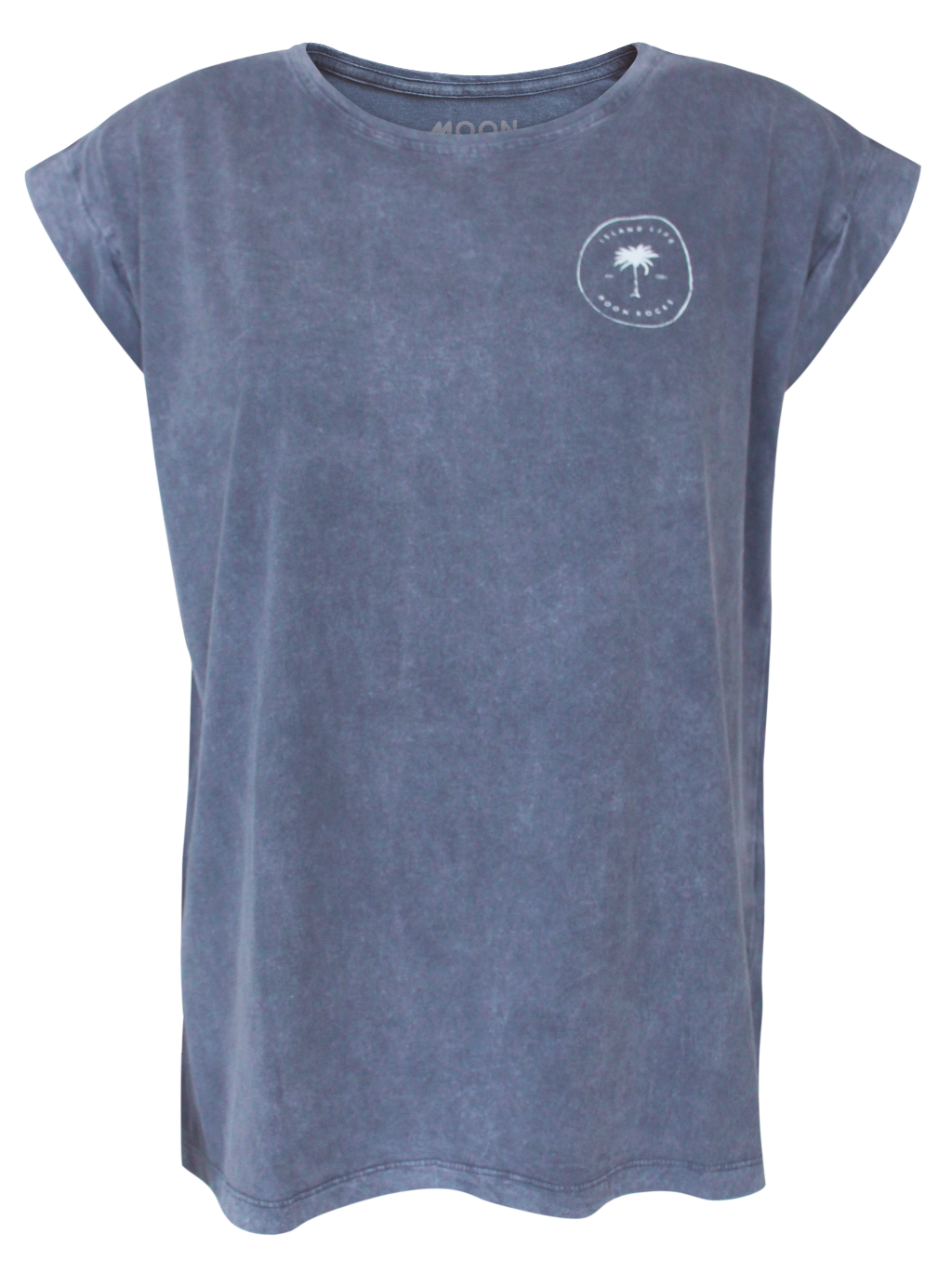 Women T-shirt Roll Grey Wash Island Life