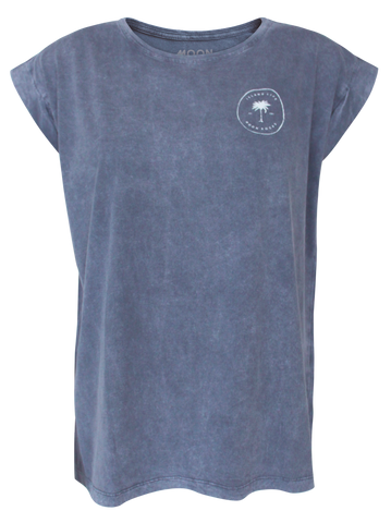 Women T-shirt Roll Grey Wash Island Life