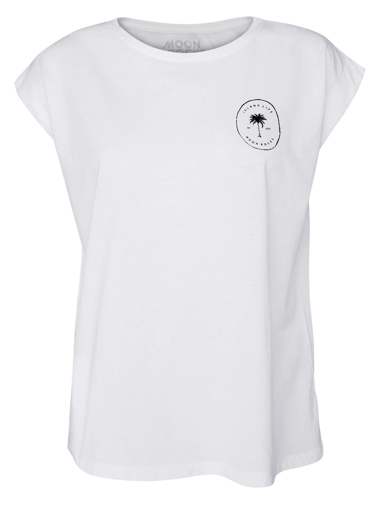 Women T-shirt Roll White Island Life