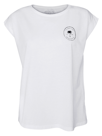 Women T-shirt Roll White Island Life