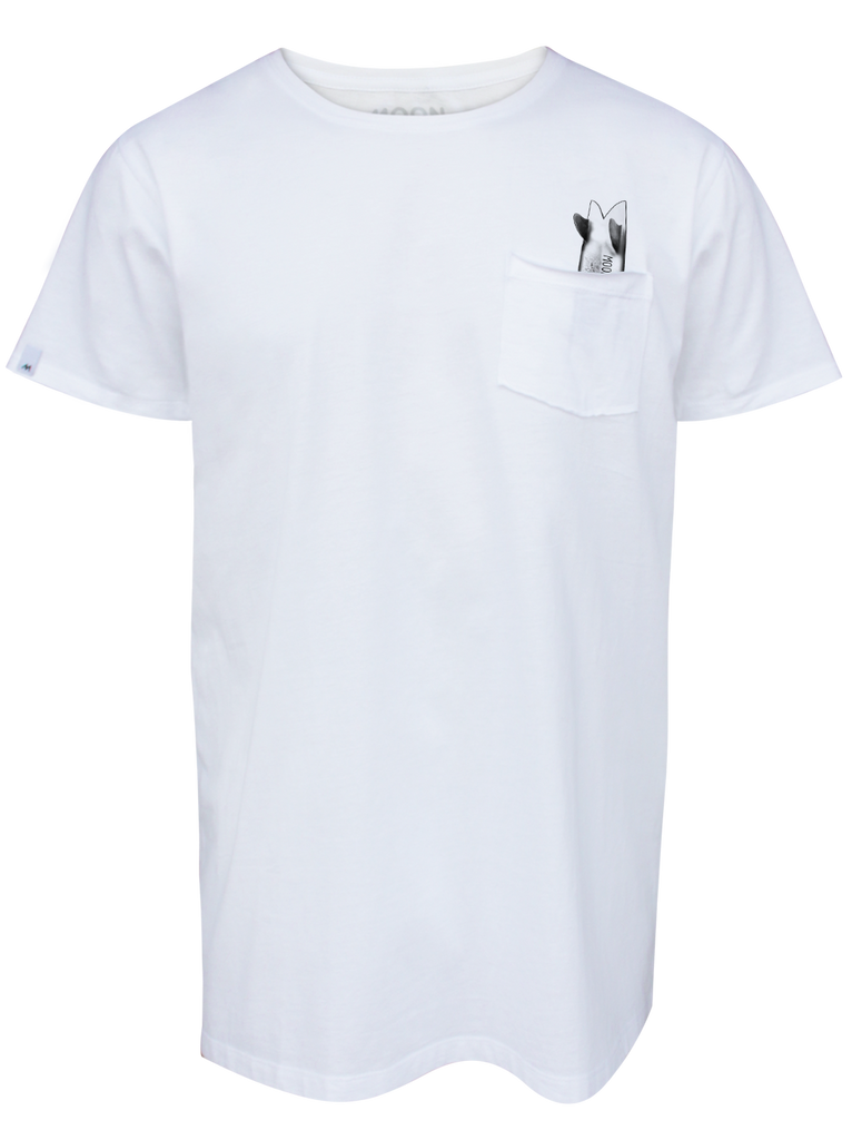 MEN T-SHIRT WHITE POCKET TWIN FIN