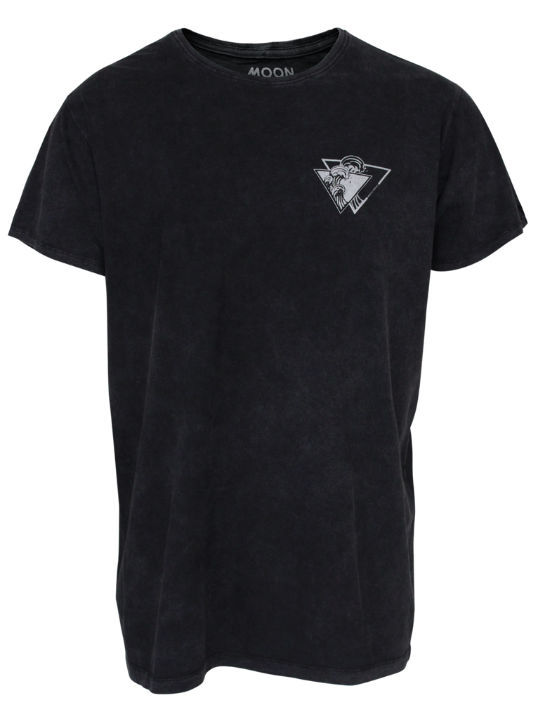 MEN T-SHIRT BLACK WASH TRI WAVE