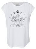 Women T-shirt Roll White Yin Yoga